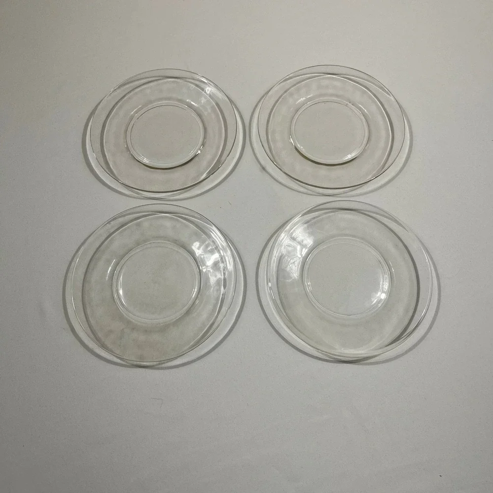 Clear Glass Saucer Set 6
